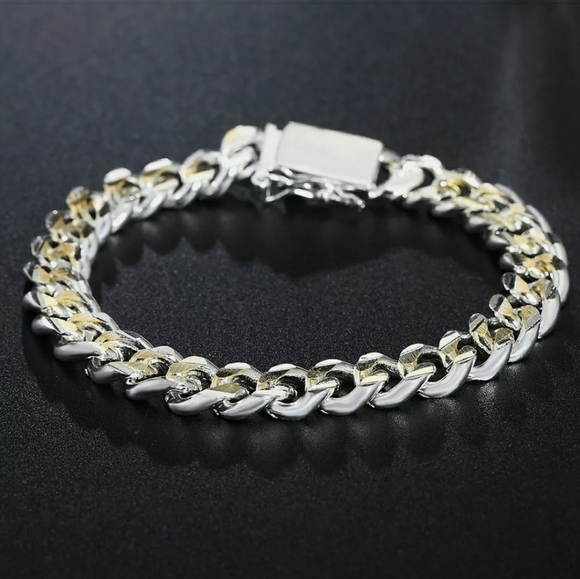 CLEAR OUT SALE Cuban Mixed Link Bracelet - Picture 3 of 5